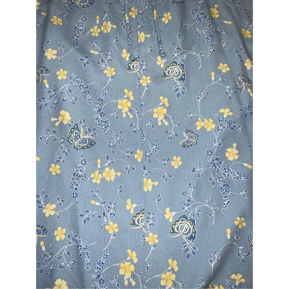 Women’s Cottage Flowers & Butterflies Blue/yellow Maxi Skirt 16P - Picture 7 of 9